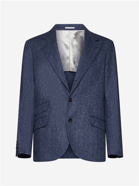 Wool and mohair blazer in blue 